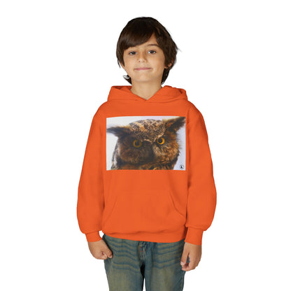 Youth Hoodie with Realistic Owl Art — Cute Kids Animal Pullover