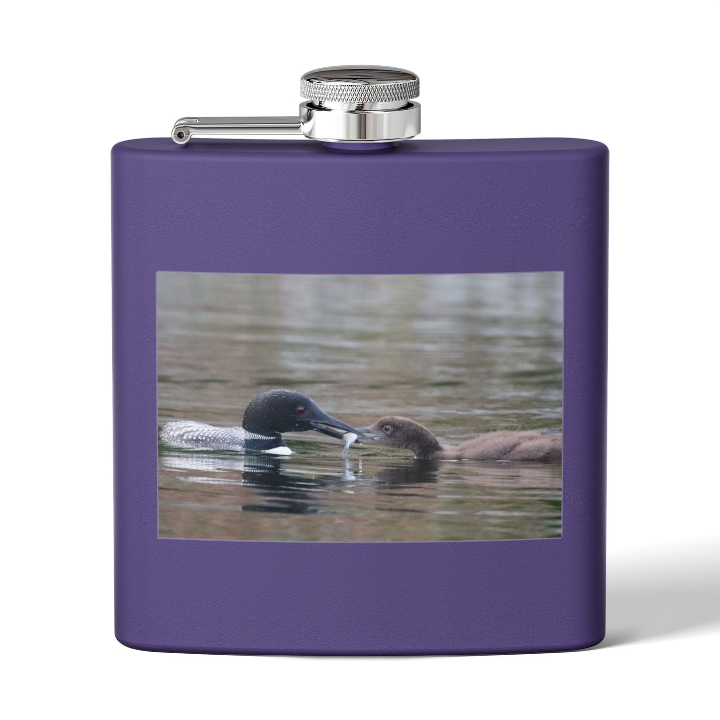 6oz Stainless Steel Flask — Duck Pair Wildlife Photo Hip Flask (Nature Lover Gift)