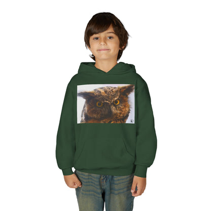 Youth Hoodie with Realistic Owl Art — Cute Kids Animal Pullover