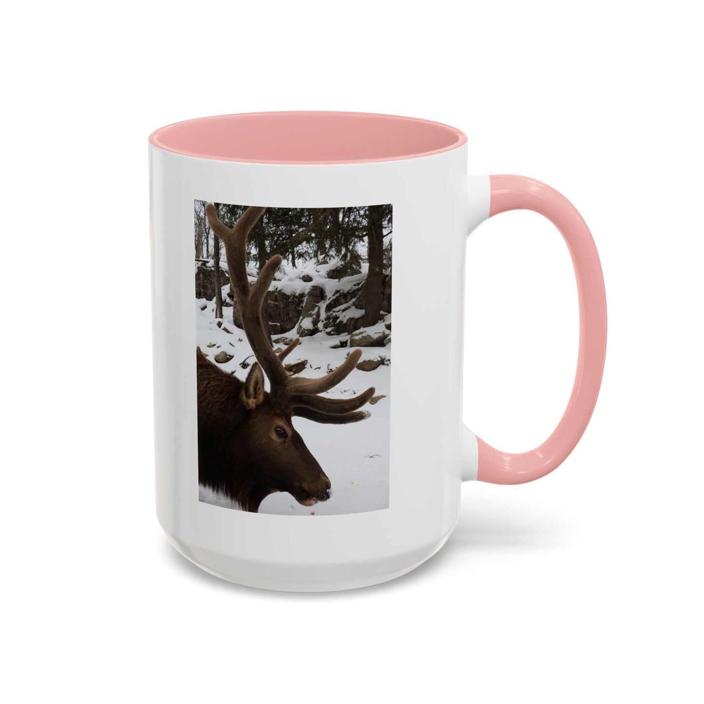 Elk in Snow Accent Coffee Mug — Nature Wildlife Photo Mug (11/15oz)