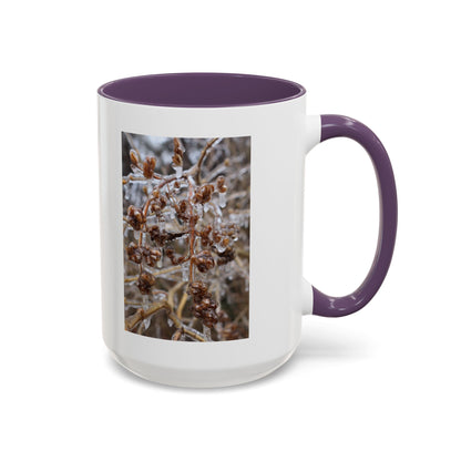Ice-Coated Berries Accent Coffee Mug (11/15 oz) — Winter Nature Photo