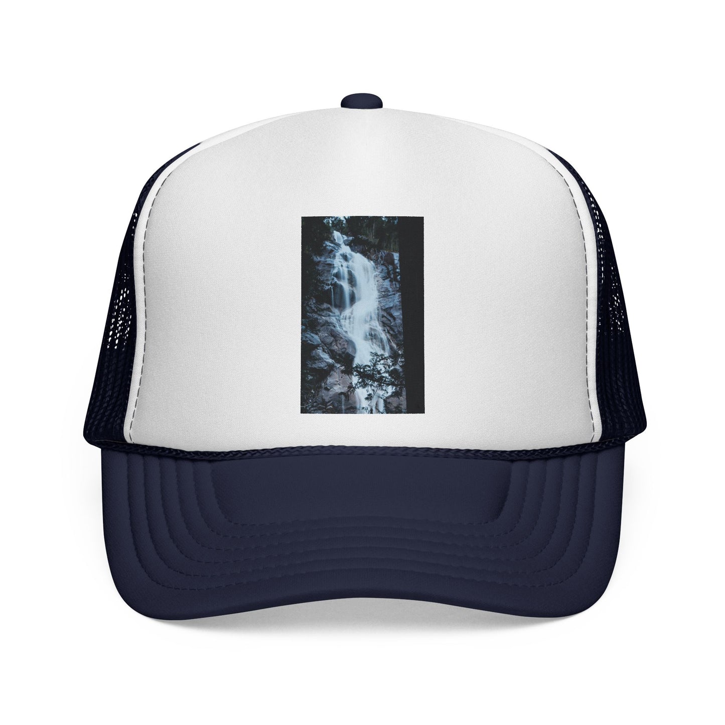 Waterfall Photo Trucker Cap — Outdoor Adventure Mesh Hat