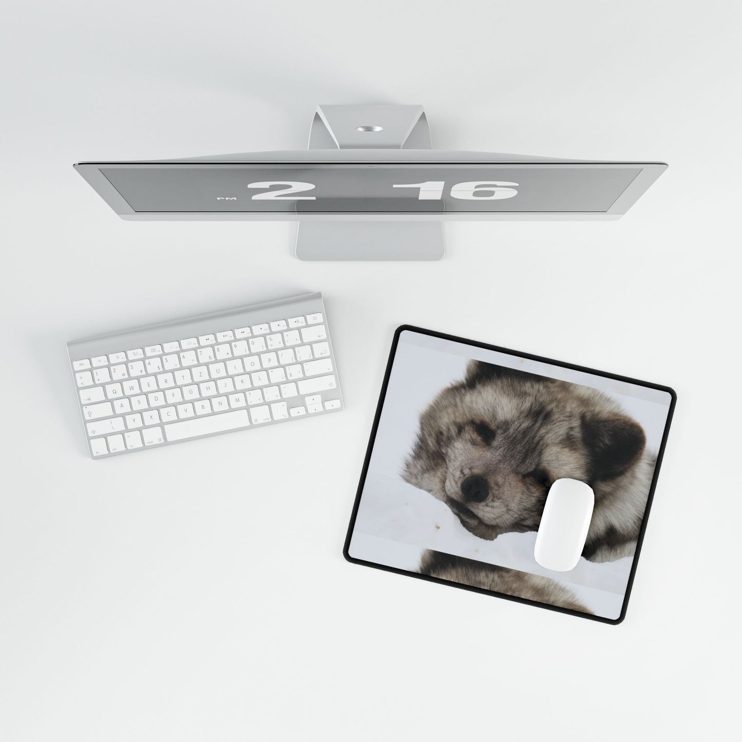 Arctic Fox Desk Mat — Large Animal Print Mouse Pad for Workstation
