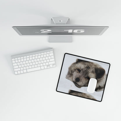 Arctic Fox Desk Mat — Large Animal Print Mouse Pad for Workstation