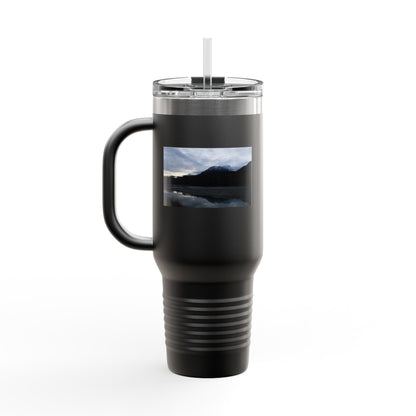 40oz Insulated Travel Mug – Scenic Lake Mountain Photo, Thermal Tumbler for Commuting & Outdoor Adventures