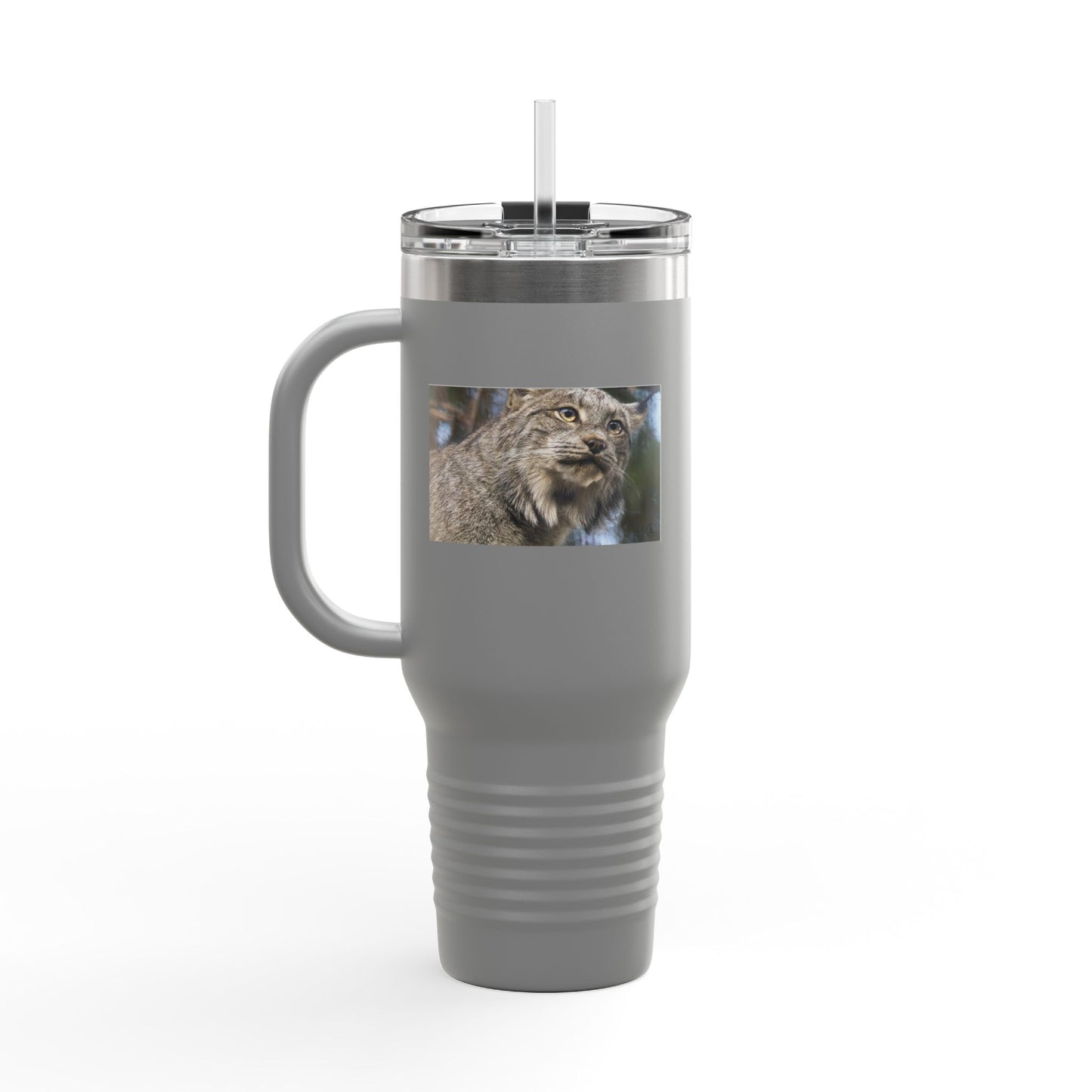 40oz Insulated Travel Mug with Wildcat Photo - Large Thermal Tumbler for Commuting & Outdoors