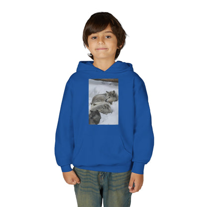 Sleeping Foxes Youth Hoodie | Wildlife Photography, Snow Scene