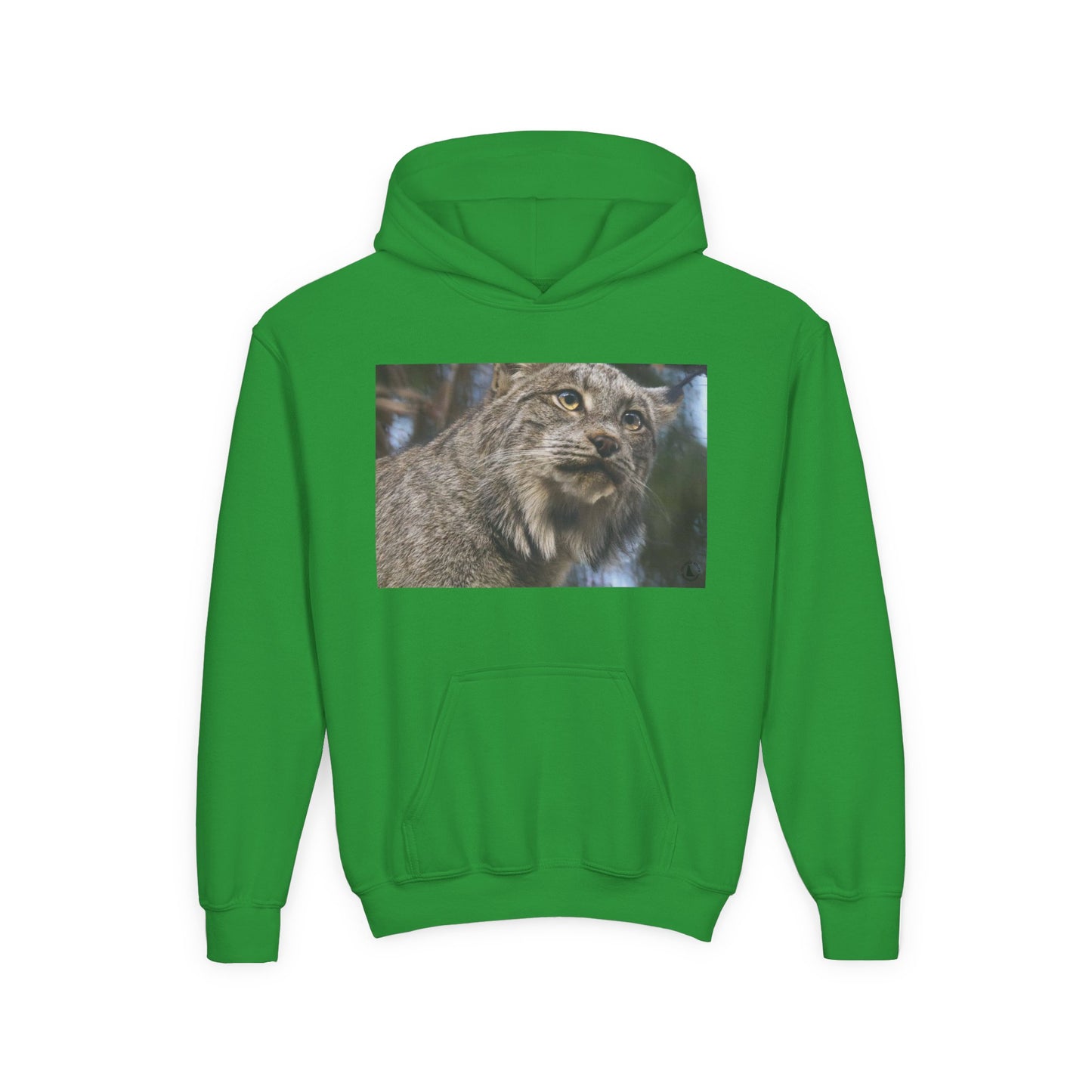 Youth Lynx Hoodie – Realistic Wildcat Photo Pullover for Kids