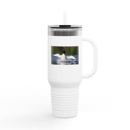 40oz Insulated Travel Mug - Black Guillemot Wildlife Photo