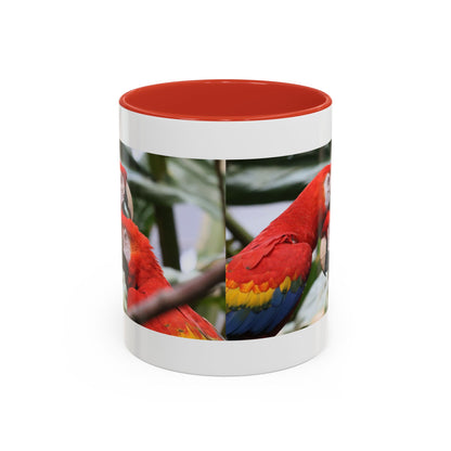 Scarlet Macaw Coffee Mug — Tropical Parrot Accent Mug (11/15oz)