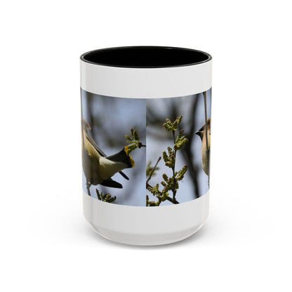 Cedar Waxwing Bird Photo Accent Coffee Mug