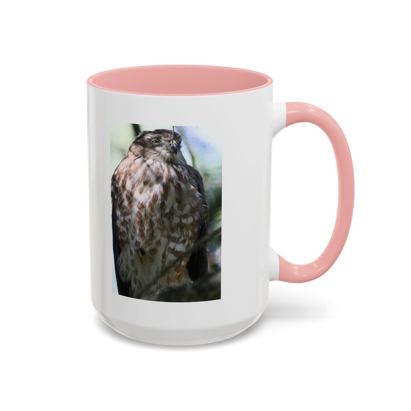 Hawk Photo Accent Coffee Mug — Birdwatcher Gift, 11/15oz
