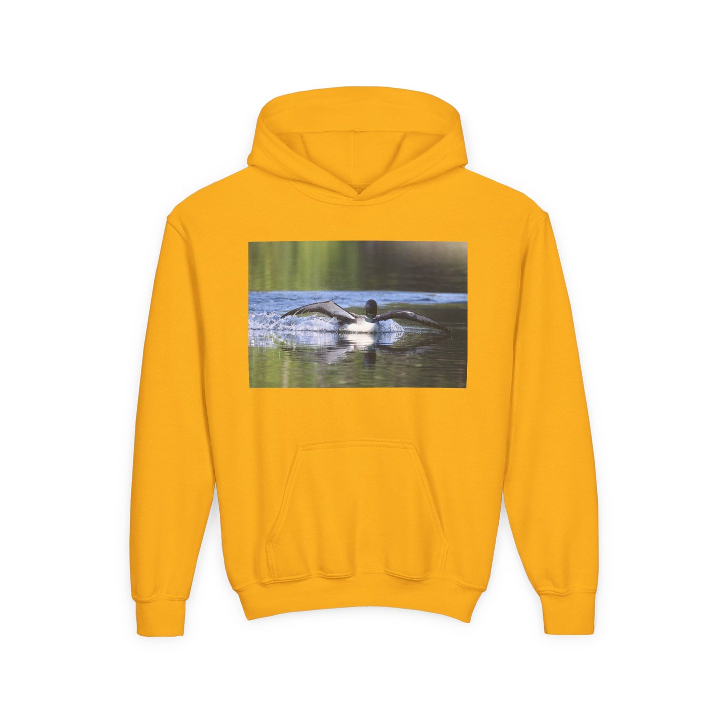 Youth Hoodie with Swimming Otter Photo – Cute Wildlife Kids Sweatshirt