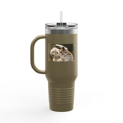 40oz Insulated Travel Mug – Cute Sloth Drinking Coffee Photo