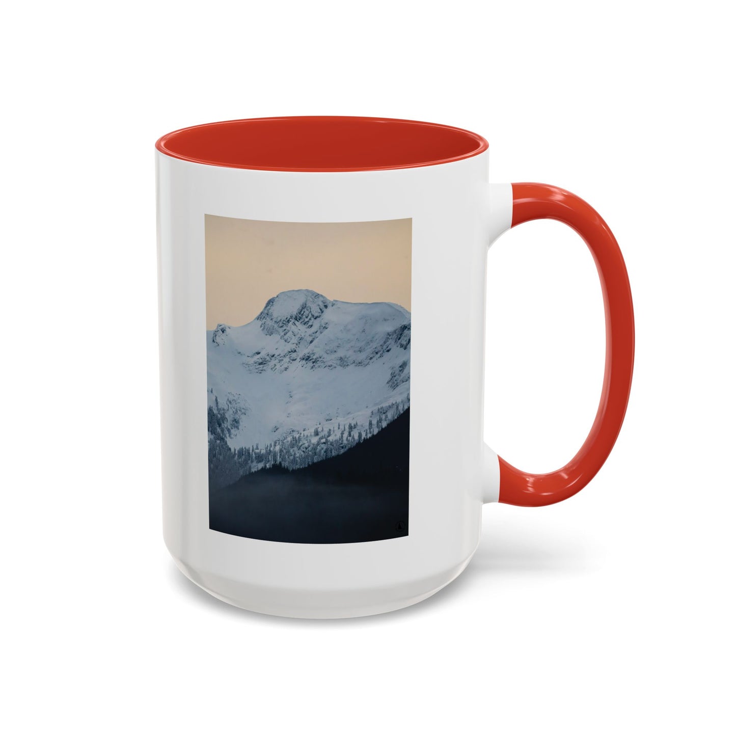 Mountain Sunrise Accent Coffee Mug — Scenic Snow Peak Photo (11/15oz)
