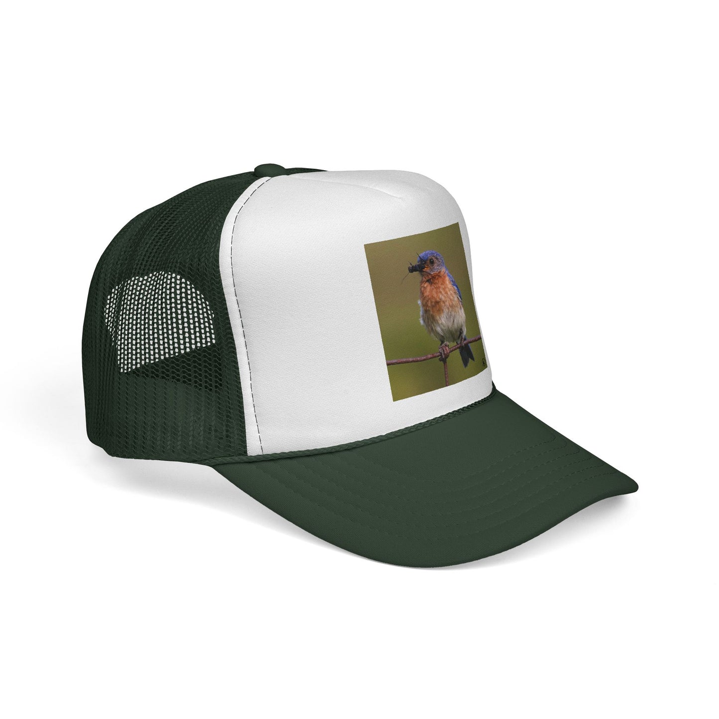 Eastern Bluebird Trucker Cap — Vintage Nature Hat for Birdwatchers