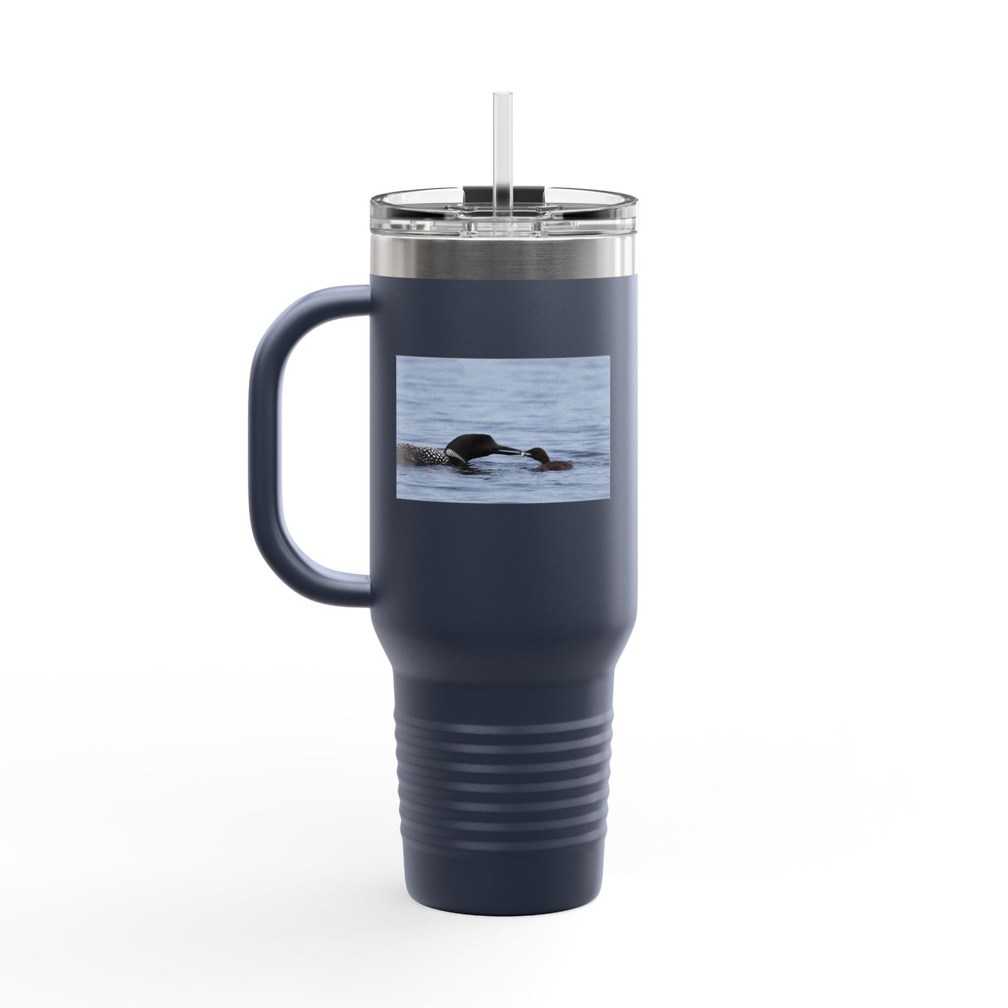 40oz Insulated Travel Mug with Sea Otter Photo – Large Stainless Tumbler for Commuting & Outdoor Adventures
