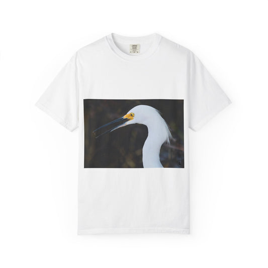 Ethereal Egret: Wildlife Portrait in White, Precision Avian Photographyphotography shirts