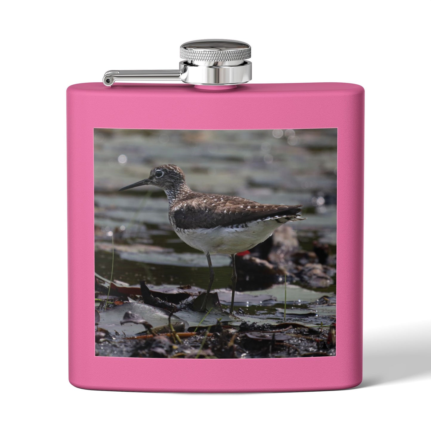 6oz Stainless Steel Flask – Sandpiper Wildlife Photo Hip Flask for Birdwatchers