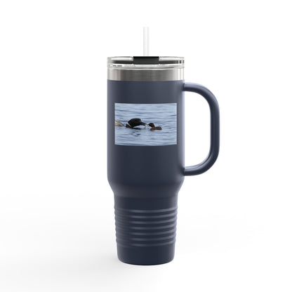 40oz Insulated Travel Mug — Wildlife Sea Otter Photo Design, Outdoor Adventure Tumbler