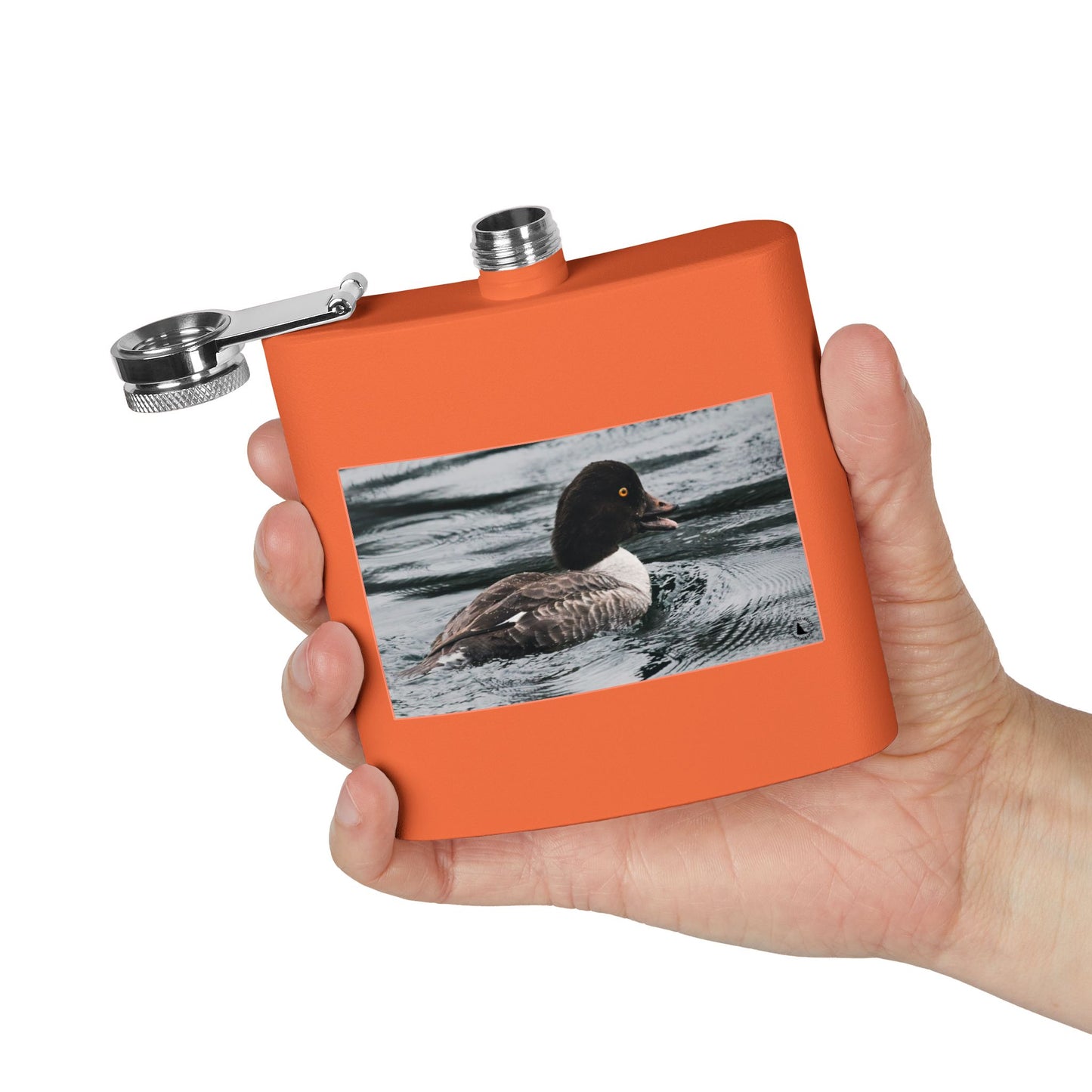 Goldeneye Duck Photo Stainless Steel Flask — 6oz Travel Hip Flask
