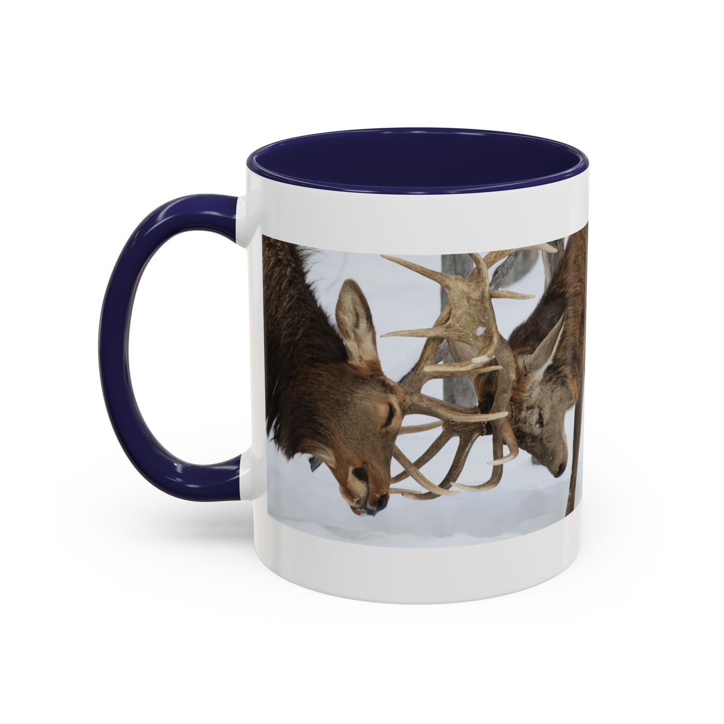 Deer Antler Clash Coffee Mug — Rustic Wildlife Accent Mug (11/15oz)