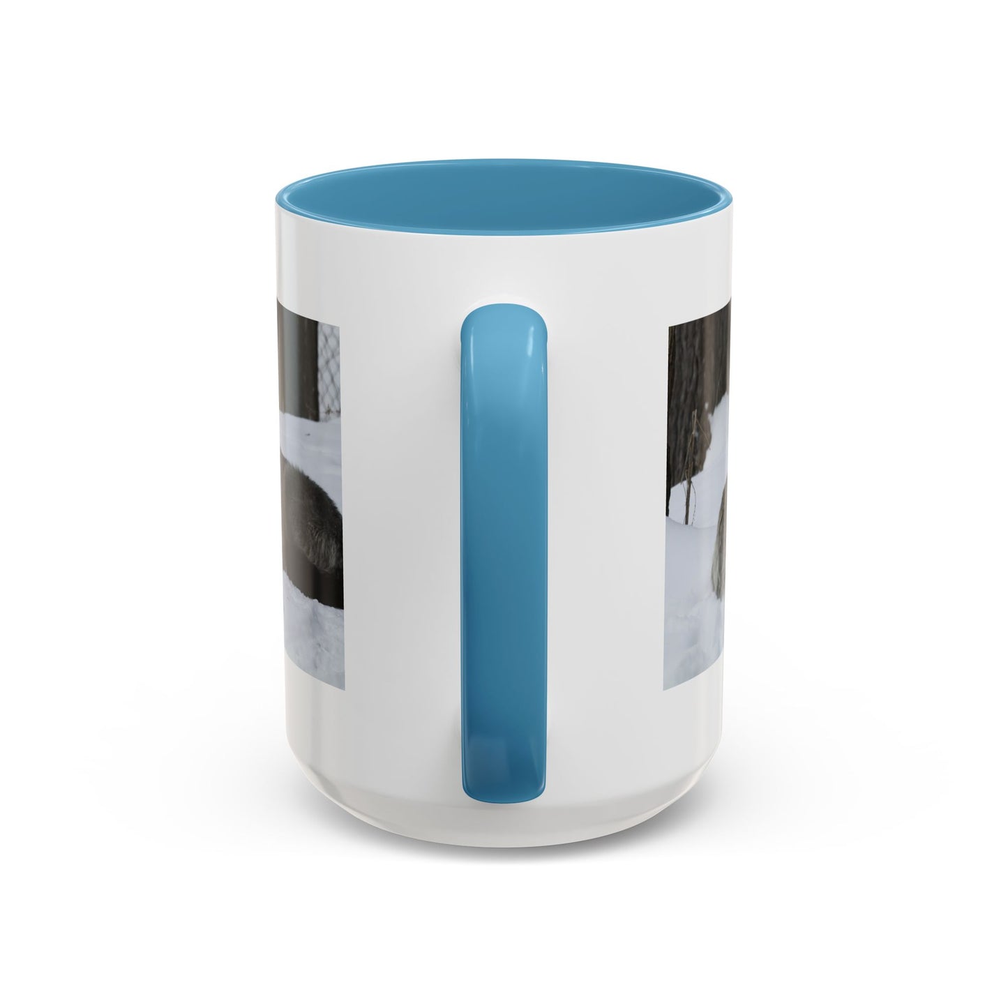 Wolf Pair Accent Coffee Mug – Winter Wildlife Photo Mug (11/15 oz)