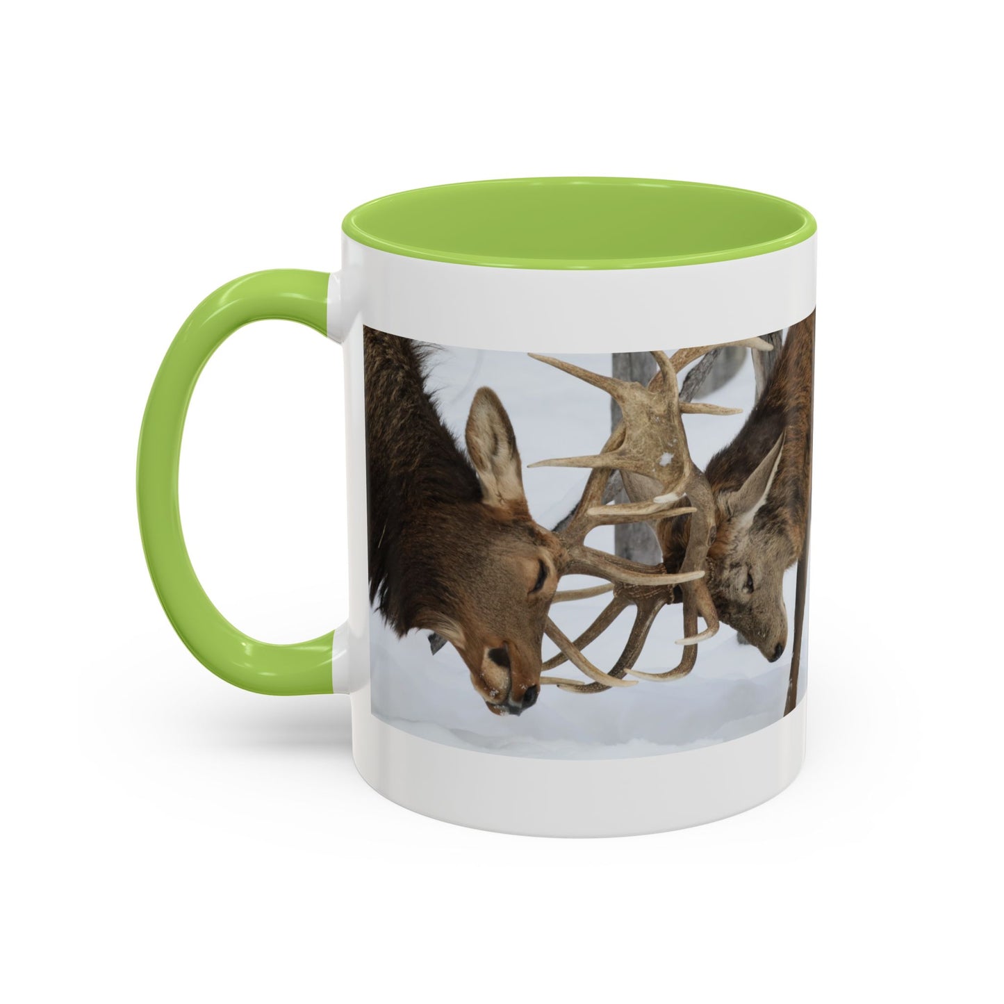 Deer Antler Clash Coffee Mug — Rustic Wildlife Accent Mug (11/15oz)