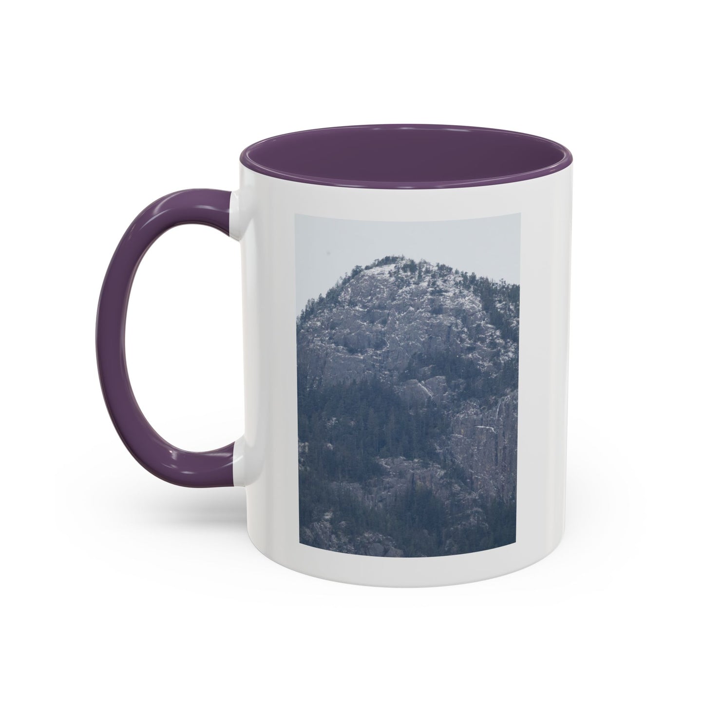 Mountain Peak Accent Coffee Mug – Snowy Forest Photo 11oz/15oz