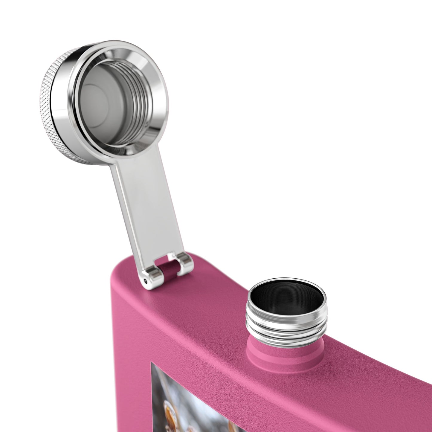 6oz Stainless Steel Flask with Frosted Berries Photo — Winter Nature Pocket Flask