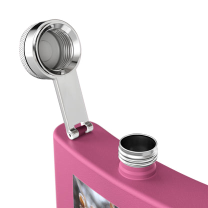 6oz Stainless Steel Flask with Frosted Berries Photo — Winter Nature Pocket Flask