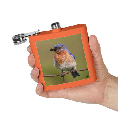6oz Bluebird Stainless Steel Flask — Nature Photo Pocket Hip Flask
