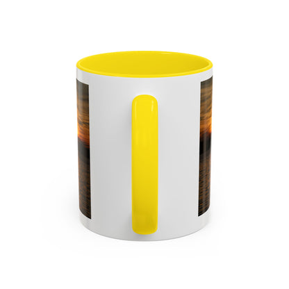 Sunset Lake Photo Accent Coffee Mug — Golden Sunset Reflection (11/15oz)