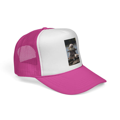 Seagull Stacked Rocks Trucker Cap — Coastal Beach Vibes Hat