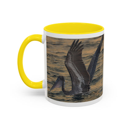 Pelican Sunrise Accent Coffee Mug — 11/15oz Ceramic Mug for Bird Lovers
