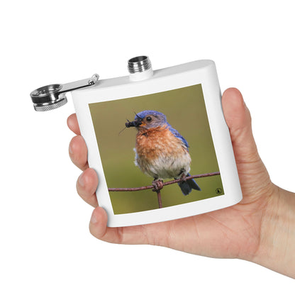 6oz Bluebird Stainless Steel Flask — Nature Photo Pocket Hip Flask