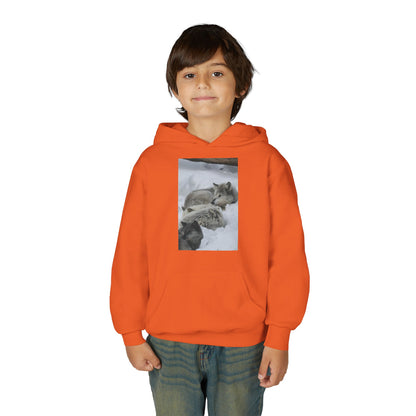 Sleeping Foxes Youth Hoodie | Wildlife Photography, Snow Scene