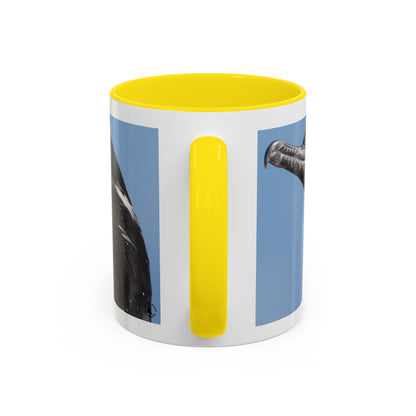 Cormorant Accent Coffee Mug — Blue Bird Portrait Ceramic Tea Cup (11/15oz)