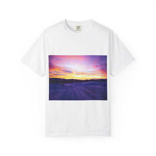 Vibrant Sunset Unisex T-Shirt, Casual Wear, Gift for Nature Lovers, Summer Style, Travel Top, Unique Graphic Tee