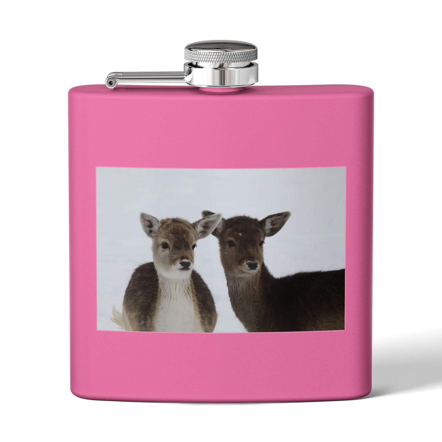 Deer Duo Stainless Steel Flask – 6oz Wildlife Pocket Hip Flask