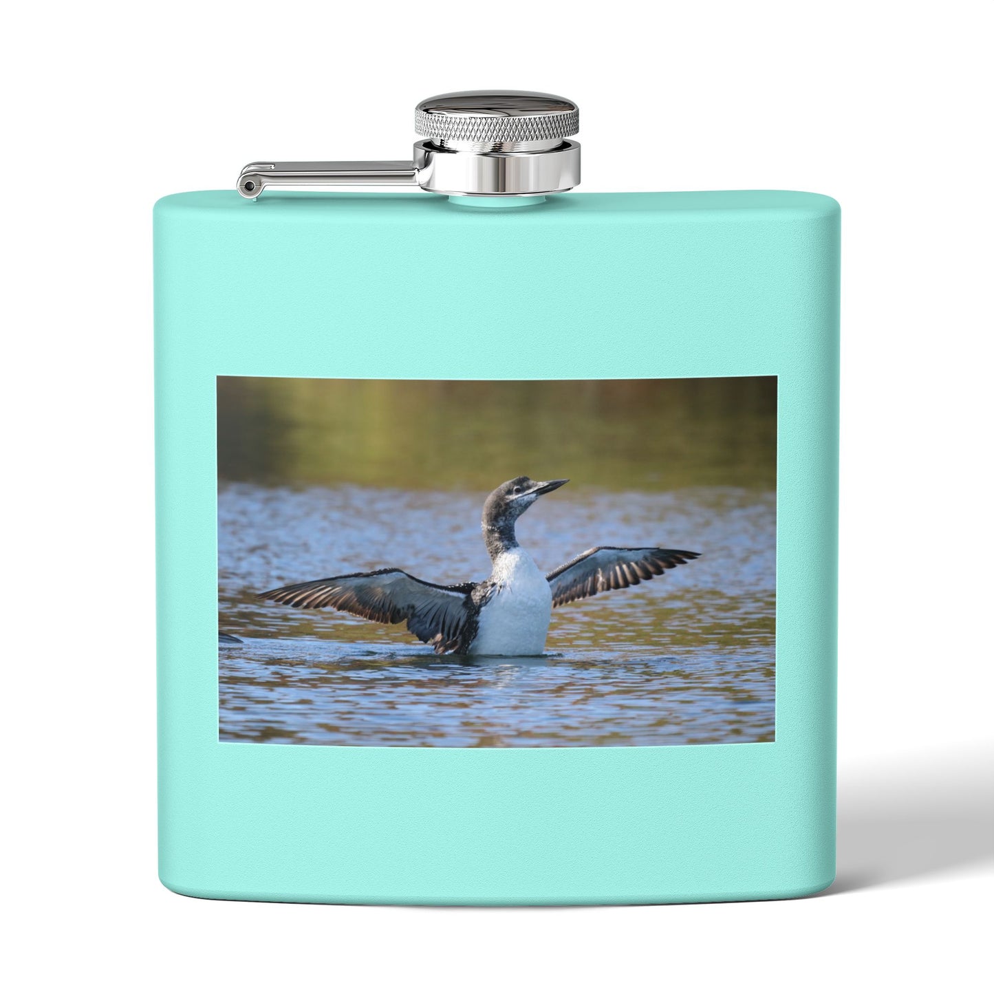 6oz Stainless Steel Flask with Diving Loon Photo – Wildlife Outdoors Gift
