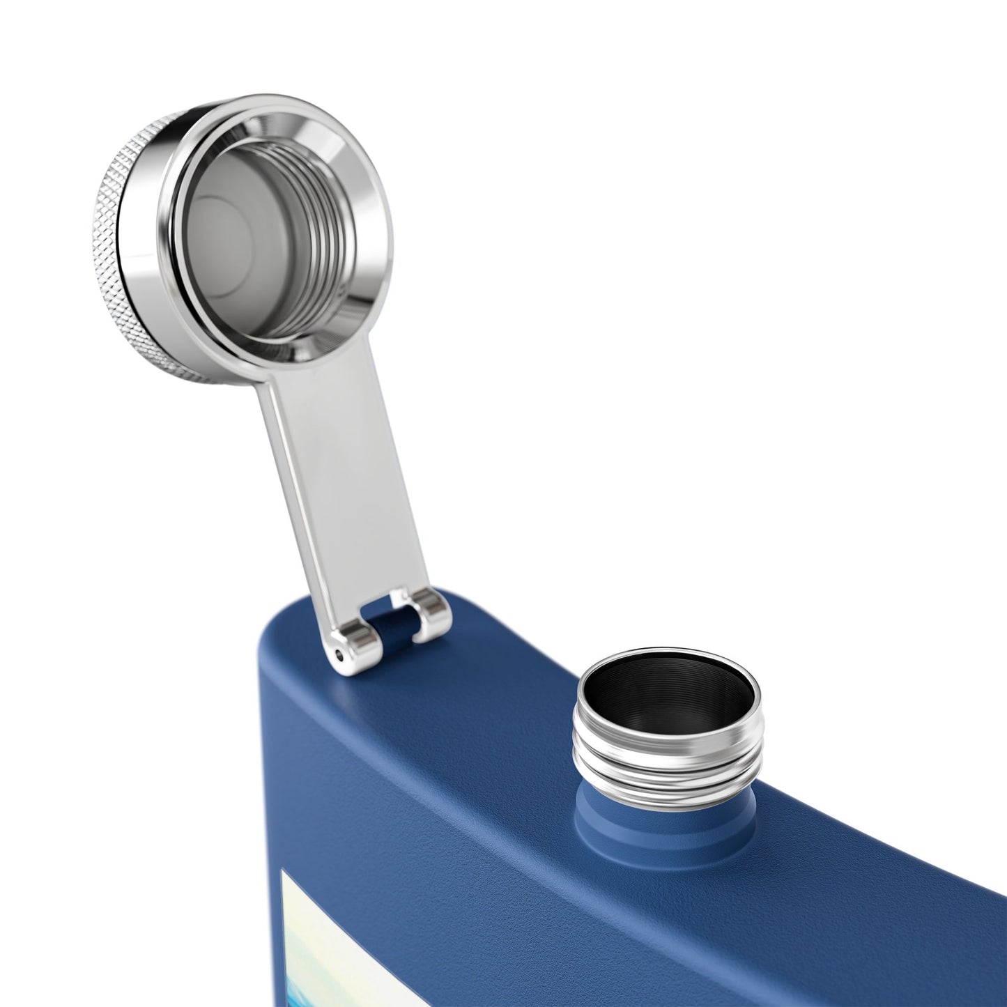 Mountain Vista 6oz Stainless Steel Flask — Scenic Blue Ridge Landscape