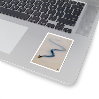 Blue Viper Snake Kiss-Cut Sticker — Realistic Serpent Decorative Decal