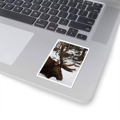 Elk Antler Photo Sticker – Winter Wildlife Kiss-Cut Sticker