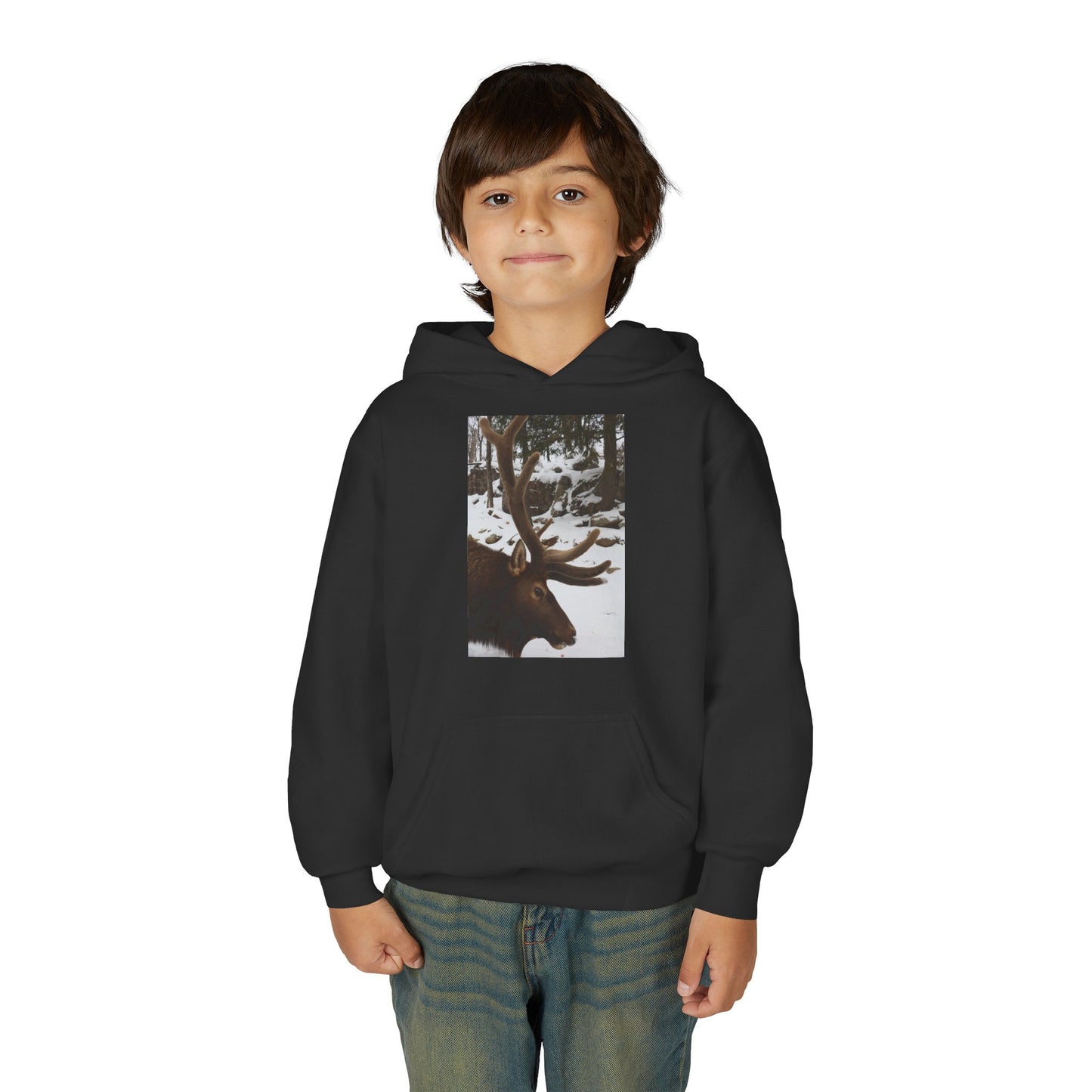 Moose Portrait Hoodie | Youth Hooded Sweatshirt