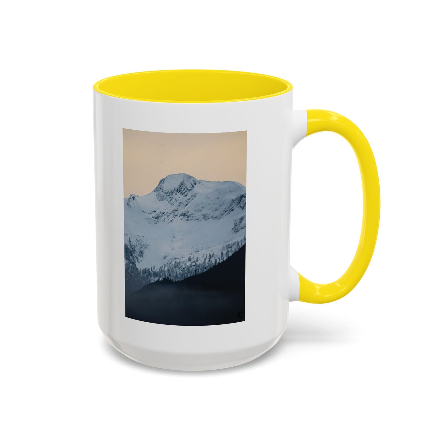 Mountain Sunrise Accent Coffee Mug — Scenic Snow Peak Photo (11/15oz)