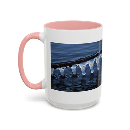 Blue Icicle Wave Accent Coffee Mug — Winter Water Photography 11/15oz