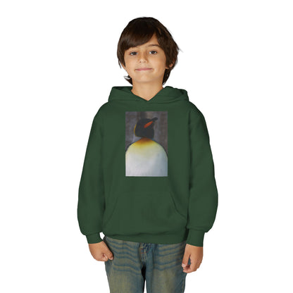 Penguin Art Youth Hoodie — Minimalist Royal Penguin Illustration Sweatshirt