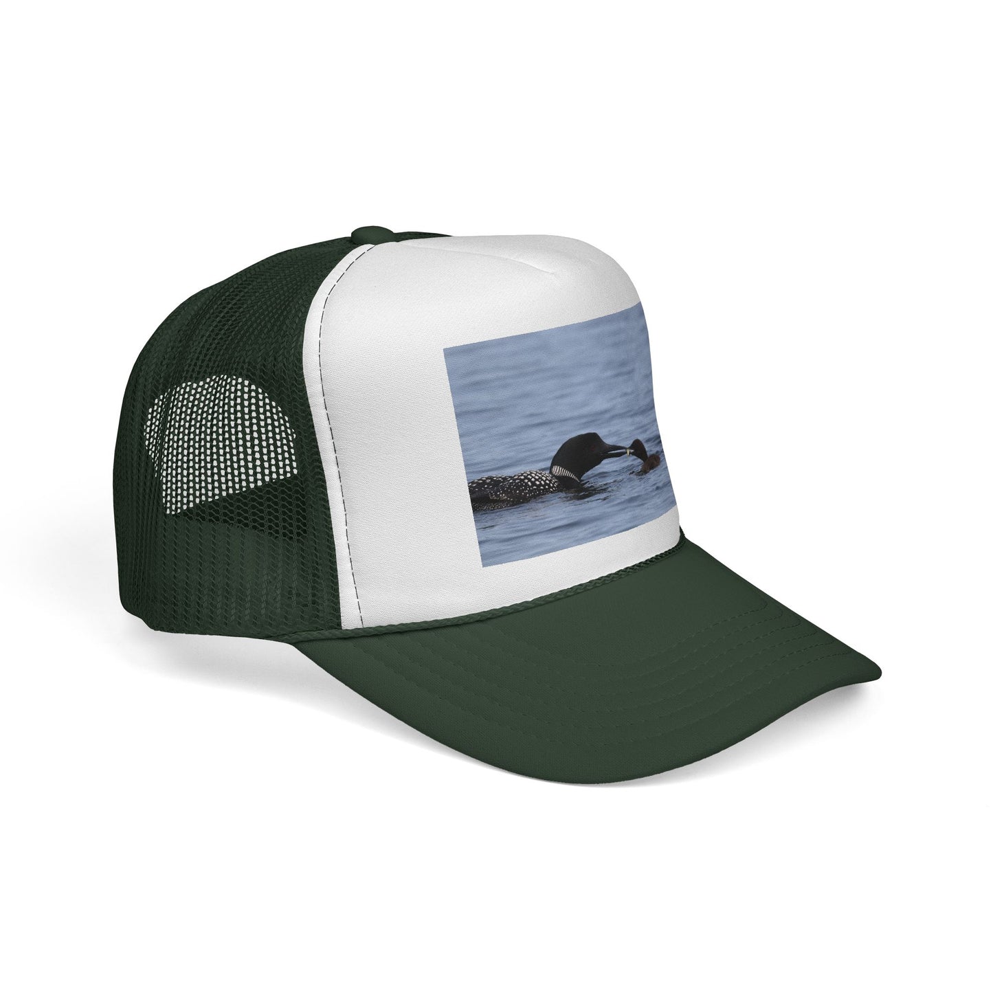 Loon & Chick Nature Trucker Hat — Wildlife Bird Watching Cap
