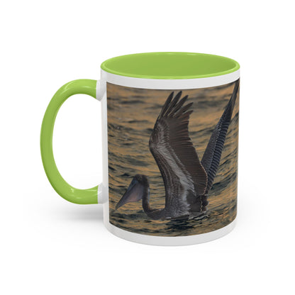 Pelican Sunrise Accent Coffee Mug — 11/15oz Ceramic Mug for Bird Lovers